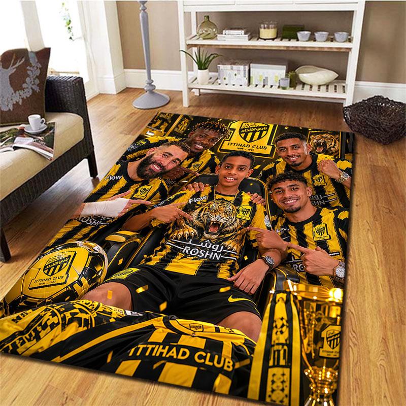 Al-Ittihad FC Carpet Rug for Living Room Bedroom Home Sofa Decoration,Kids play Non-slip Floor Mat