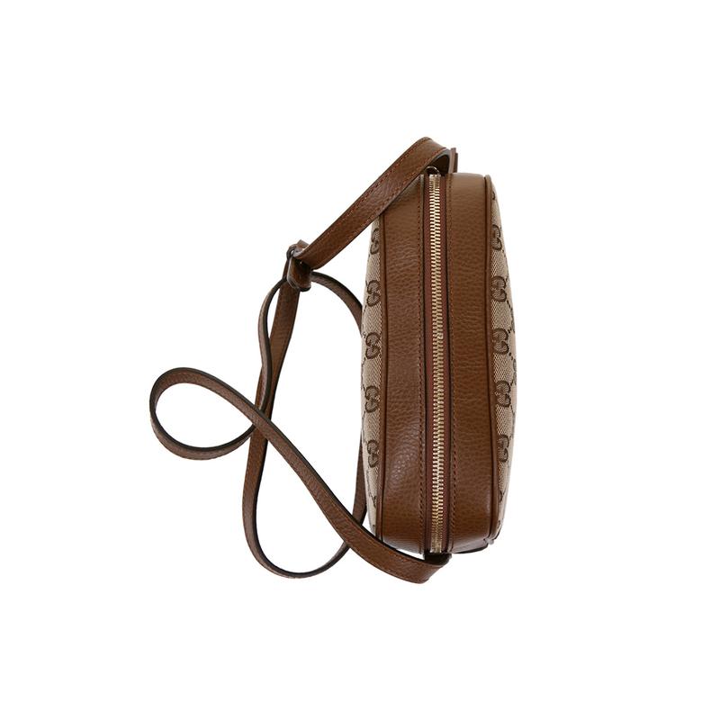 Gucci Presbyopia Logo Print Canvas Patch Leather Camera Bag Crossbody Bag Shoulder Bag Women's
