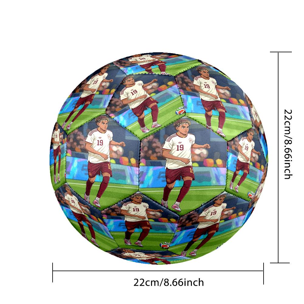 Lamine Yamal 19 Soccer Stars Size 5 Soccer Ball Machine Sewn Indoor/Outdoor Training and Matches Surprise Collection Gift