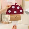 Tissue Box Waterproof Wear-Resistant PU Wall-Mounted Mushroom-Shaped Tissue Paper Bag Easy Installation for Kitchen Car Bathroom Storage