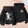 Modischer Herbst Winter Langarm Lustiger Cartoon Aufdruck Hoodie Bequemer Warmer Pullover Sportlich Lässig Kinder Reißverschluss Jacke Hoodie