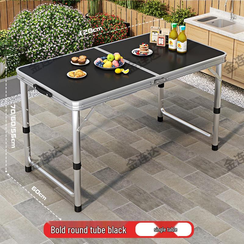 Portable Aluminum Folding Table for Outdoor Dining and Market Stalls - Adjustable and Compact