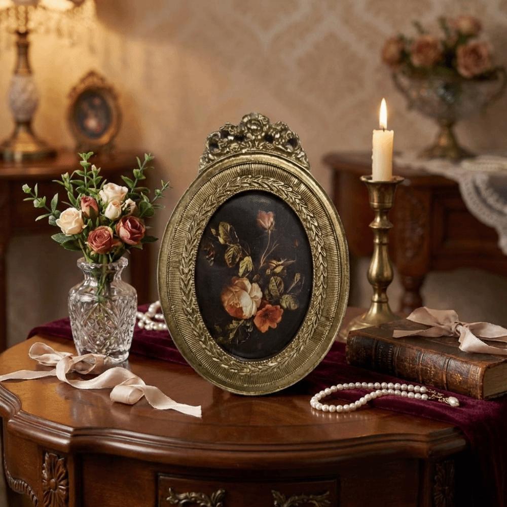 Carved Flower Design French Baroque Photo Frame Rectangular Oil Picture Frame Bedroom