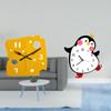 Nordic Minimalist Penguin Cheese Acrylic Wooden Quiet Decorative Wall Clock for Office Bedroom