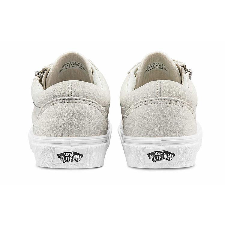 Vans Old Skool Zip Casual Low Tops Skateboarding Shoes Unisex White VN0A3493A4G