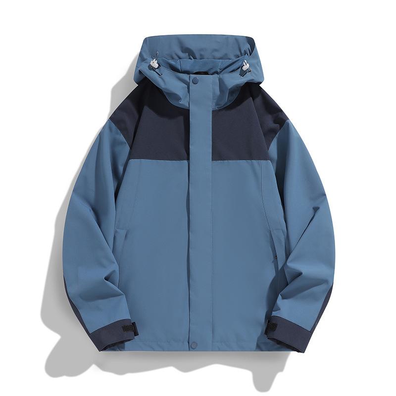 Men's Contrasting Color Handsome Hooded Jacket Jacket for Spring and Autumn New Style Outdoor Travel Suit