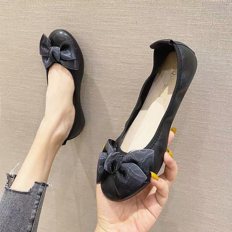 Fashion Soft Soled Comfortable Flat Shoes New Spring Summer Casual Versatile Butterfly Knot Women's Non Tiring Single Shoes