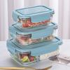 1/2/3 Fack Förtjockad Läckagesäker Mikrovågsugnssäker Matlåda Hög Borosilikatglas Bento-låda Med Lock Lufttäta Matlådor