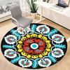 1pc Suzani Embroidery Pattern Carpet, Round Non Slip Durable Large Size Office Carpet, Suitable for Office