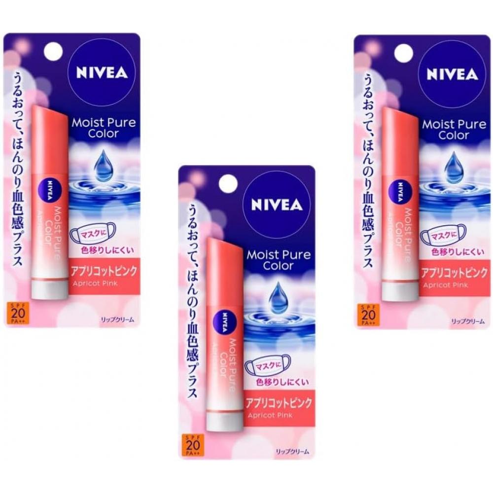 

Unbranded Nivea Moist Pure Color Lip 1 Bottle Apricot Pink 3 Pcs Apricot Pink 3 Pcs