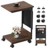 TTWO Side Table 37cm x 26cm x for Living with Storage Mini Coffee Cafe with Casters and Adjustable Nordic Modern Stylish Height Nightstand, (W) (D)