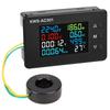 DROK AC LCD Monitoring Meter 100A Voltage Current Power Factor Frequency Power Energy Clock Temperature Monitor with Closed CT Ammeter Voltmeter