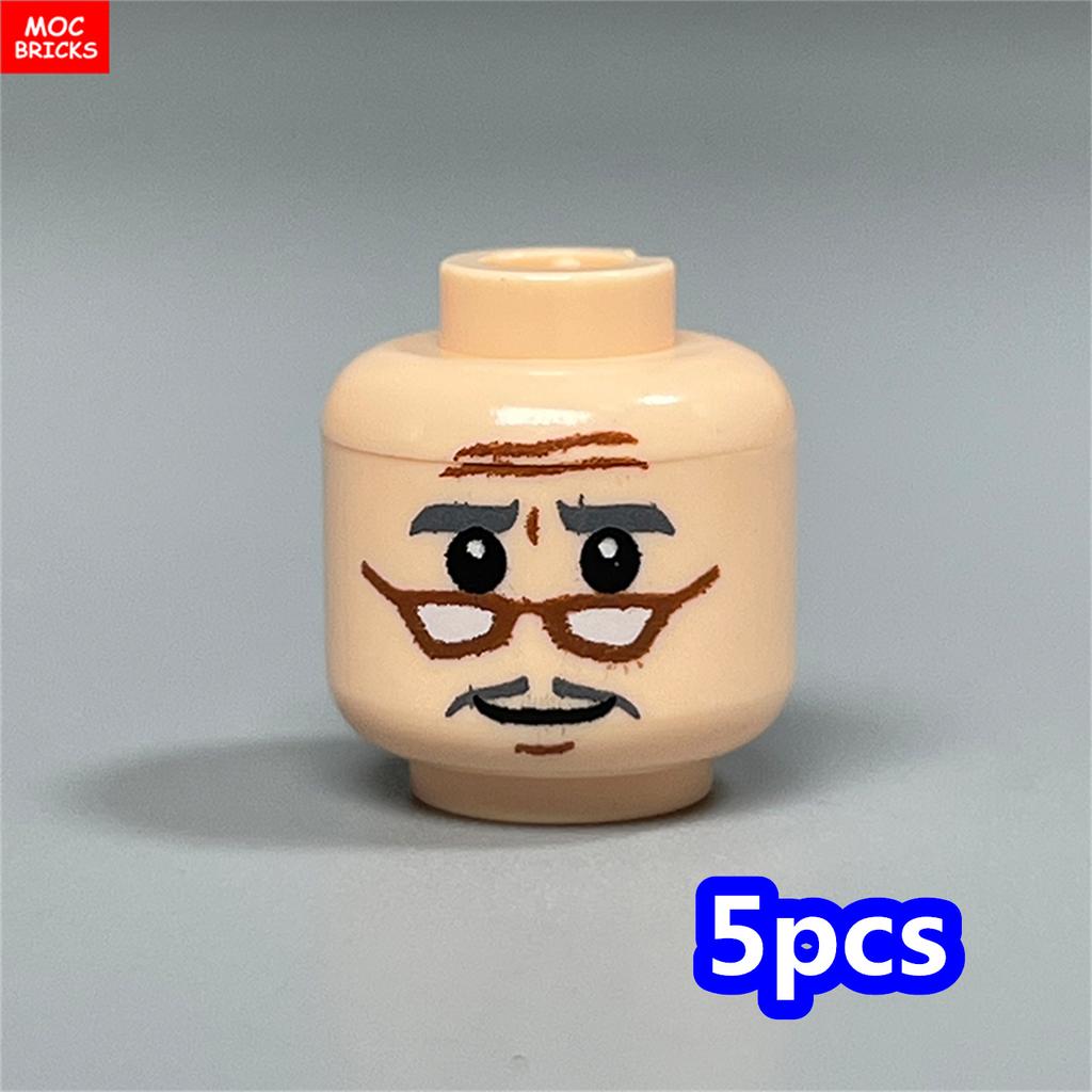 MOC Bricks Hollow Flesh Face Expression Head For 4cm Figure DIY Educational Building Blocks Toys For Children Gifts