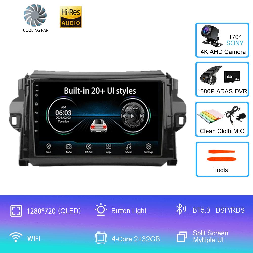 Android 14 For Toyota Fortuner 2 2015 2016 2017 2018 2019 2020 Car Radio Stereo Multimedia Navigation GPS Carplay 2 din Headunit