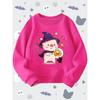 Halloween Theme Cartoon Pig Long Sleeve Crewneck Pullover Sweatshirt for Kids, Fun Round Neck Top for Boys And Girls, Suitable for All-Season Home