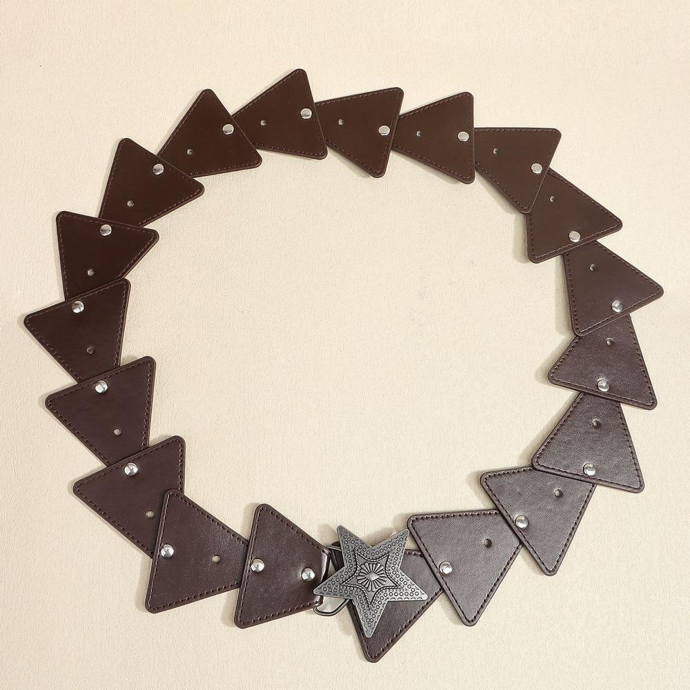 Subculture Y2K Star Belt Leather PU Rivet Belt Punk Cowboy Waistband  Girl