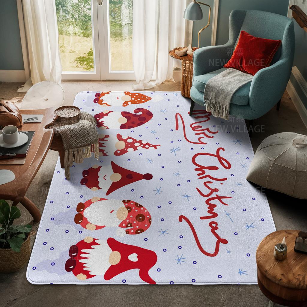 House Entrance Carpet Home Door Mat Living Room Bath Foot Bathroom Non-slip Water Absorption Rugs Bath Merry Christmas Winter