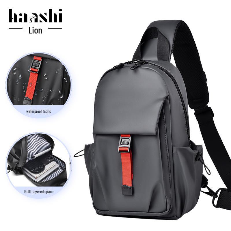 Trendy Waterproof Men's Chest Bag for Commuting and Leisure Travel - Fashionable Unisex Shoulder Messenger Bag