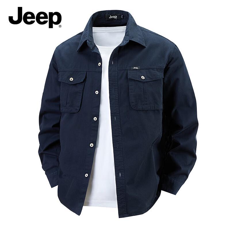 Jeep Unisex Long-Sleeve Casual Cotton Shirt