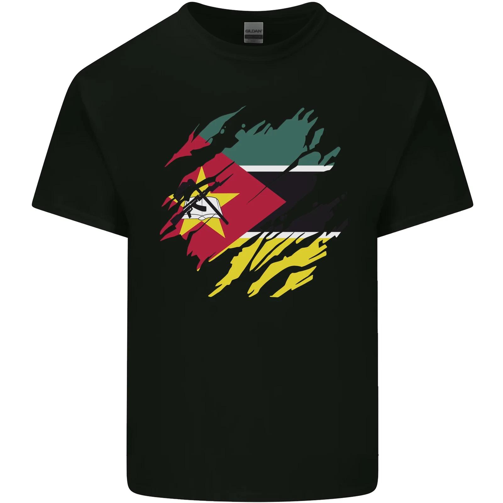 Torn Mozambique Flag Mozambican Day Football Kids T-Shirt Childrens 4XL