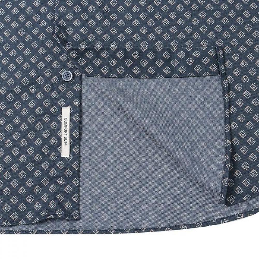 Daks Men S Geometric Pattern Contemporary Fit Long Sleeve Shirt dma1Shdl281n1