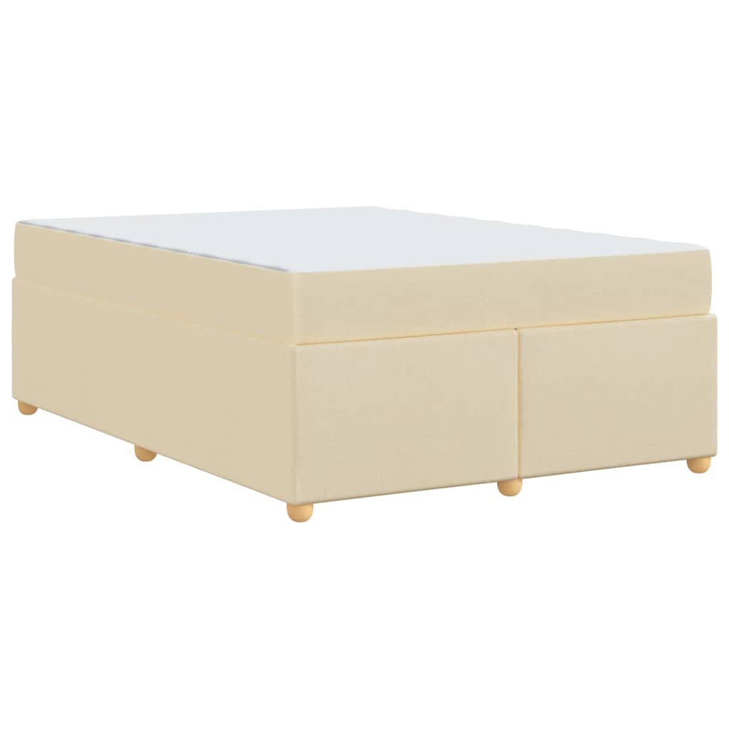 Bed Frame with Mattress Cream 140 x 200 cm Fabric