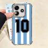 FootBall Number 7 10 19 Plating Phone Case For Xiaomi Redmi Note 14 15 Pro Plus 13 12 11 11S 11T 10 9S 9 5G Anti-Fall Airabag Co