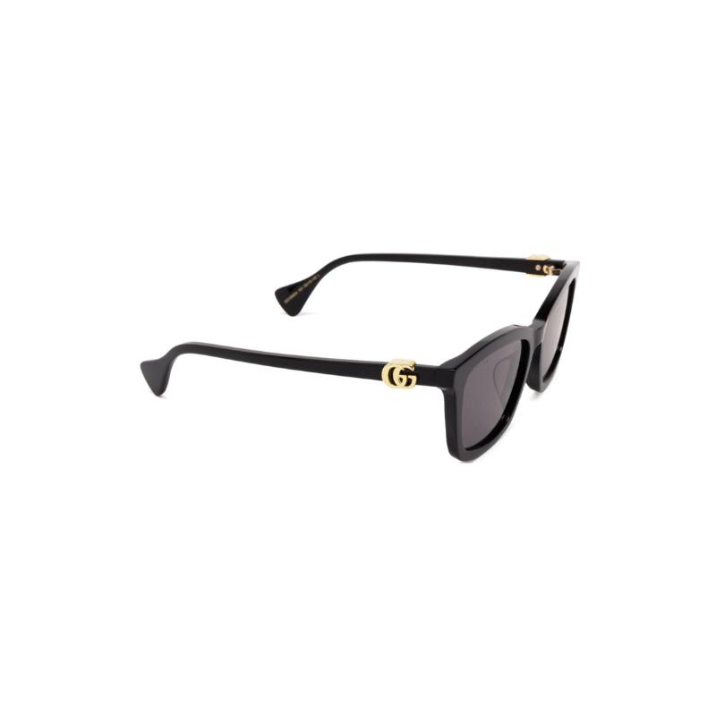 GUCCI Temples Logo Rectangular Sunglasses Women’s Black