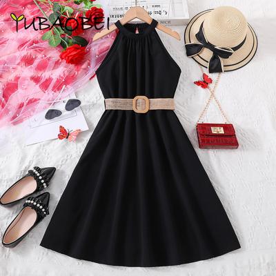 Mädchen Kleid Hängenden Hals Taille Kleider Teenager Casual Fashion Kleid für 8 9 10 11 12 Jahre alte Kinder Kleidung