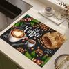 2pcs Vintage Coffee Machine Mat Anti-Slip Absorbent Placemat Rectangular Dirt-resistant Dish Drying Pad Countertop