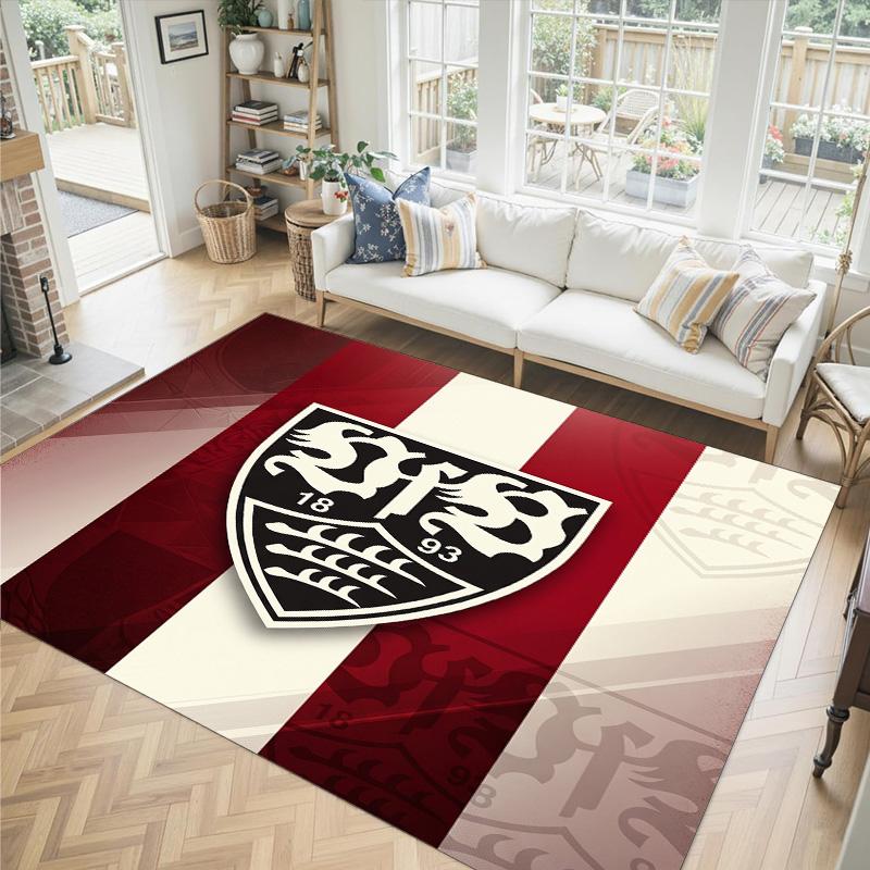 VfB Stuttgart Design Kristal Fluweel Tapijt Gezellig Niet?Antislip Bedrukt Tapijt Voor Slaapkamer Woonkamer Entree