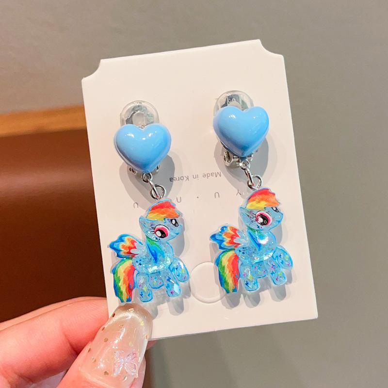 Children'S Ear-Free Ear Clips, Cute Girls' Pain-Free Earrings, Earrings, Cartoon Cartoon Girl Earrings, Jewelry.
