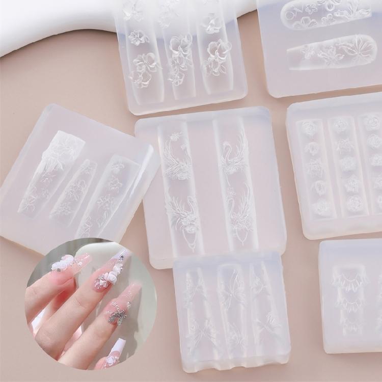 Professionelle Silikonform für 3D-Nagelkunstform Wiederverwendbare Nagelform Dekoration Geeignet für verschiedene Fähigkeitsstufen