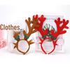 Red and Brown Christmas Antler Headband with Bells and Ears - 2026 Edition