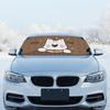 Cute Cat Dog Design Car Windshield Snow Cover 77x36inch Waterproof Auto Sunshade Frost Protector Snow & Ice Windshield Cover