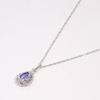 And My Jewelry Platinum Natural Tanzanite Pendant Pear Shape [Your Box] Necklace, [Gift Wrapped] 4024_2024