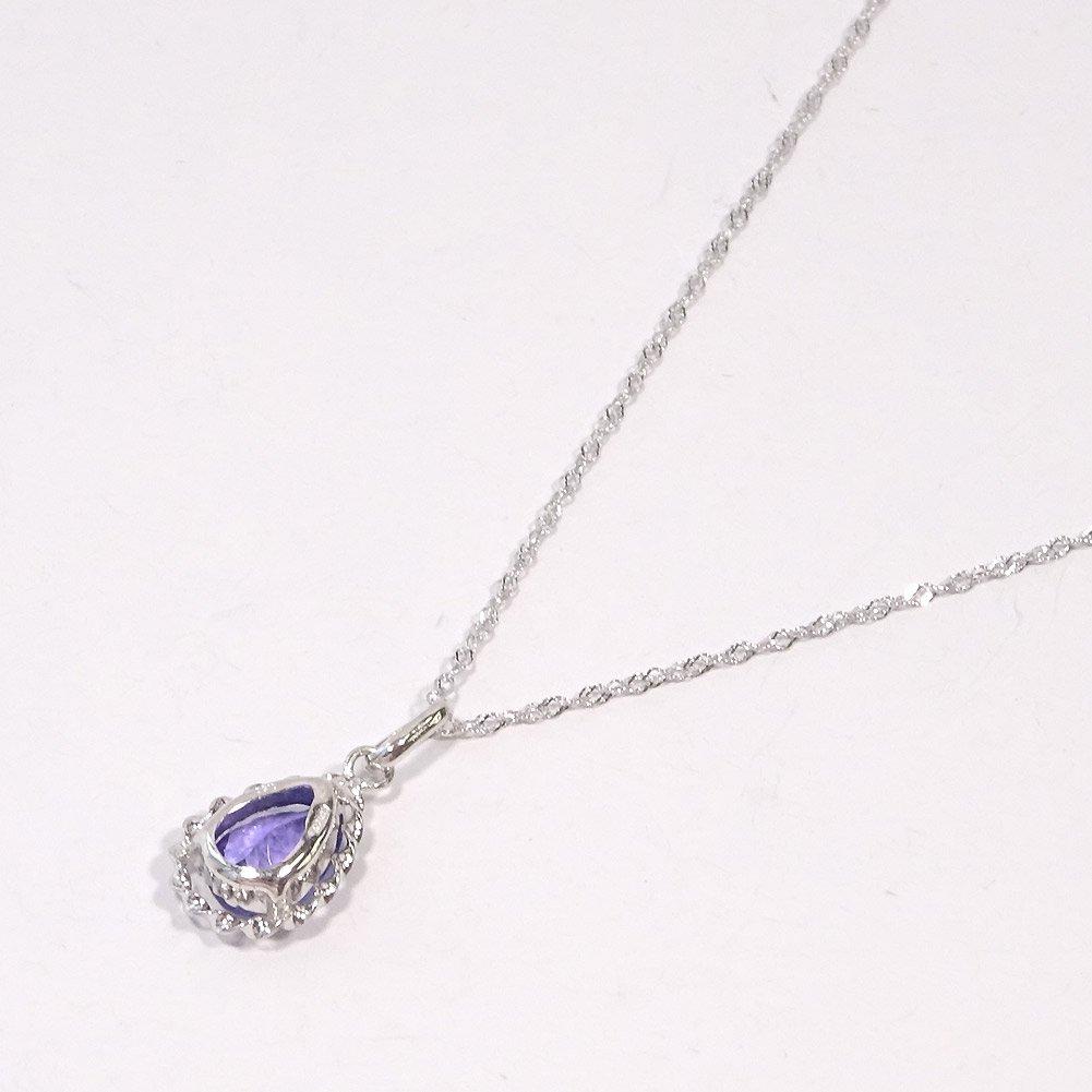 And My Jewelry Platinum Natural Tanzanite Pendant Pear Shape [Your Box] Necklace, [Gift Wrapped] 4024_2024