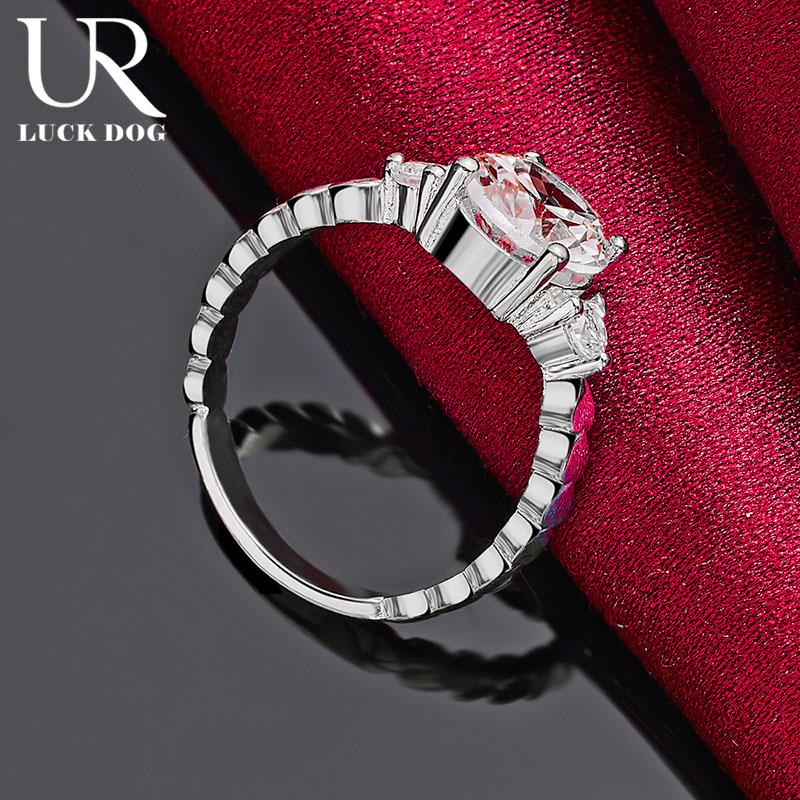 925 Sterling Silver AAA Zirkonový prsten Módní svatební šperky