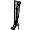 Sexy Thigh High Boots Women Platform High Heels Over the Knee Boot Patent Black White Long Nightclub Shoes Lady Large Size 48