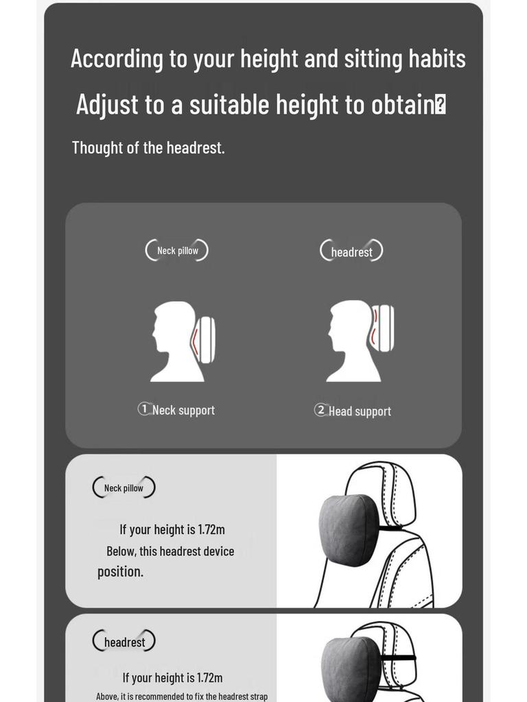 All-Series Mercedes-Benz, Maybach & Tesla Headrest Neck Pillow & Lumbar Support Cushion