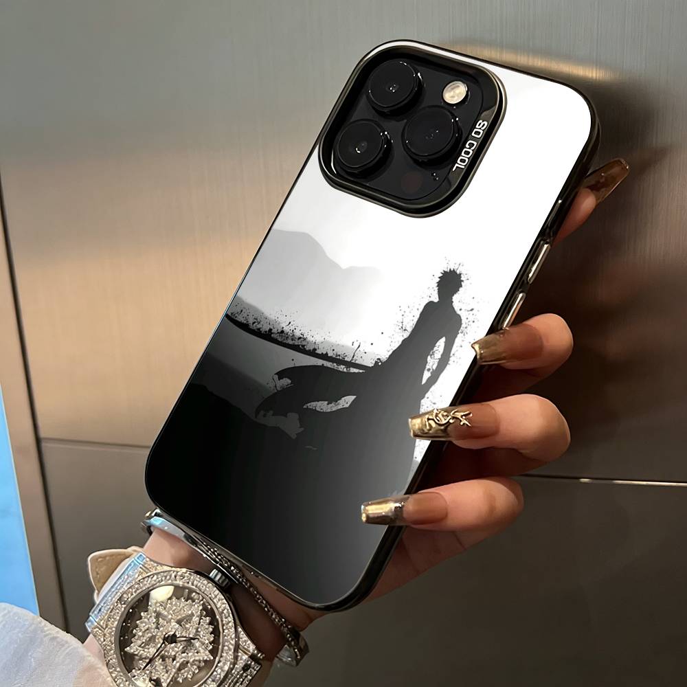 Hot anime-B-L-E-A-C-H Phone Case For iPhone 17,16,15,14,13,12,11 Plus Pro Max Colored Silver Phone Case