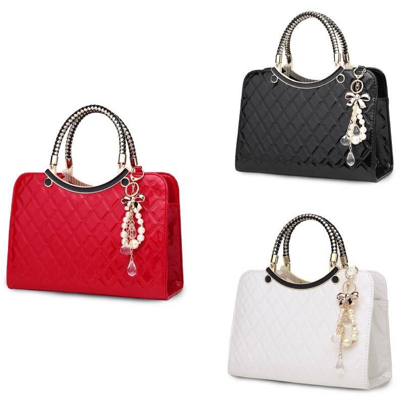 Fashionable Pu Leather Shoulder Bag With High Capacity And Rhombus Design For Women