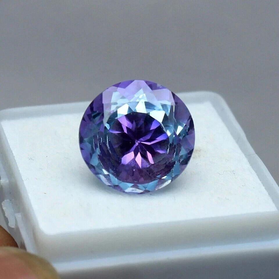 Pitambari Sapphire Bi-Color Natural 9-10 Ct Round Cut AAA Loose Gemstone