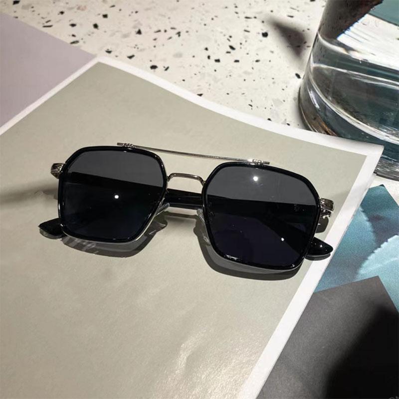 Vintage Large Frame Square Sunglasses Women'S Brand Designer Metal Sun Glasses Men'S Outdoor Driving Eyewear Uv400