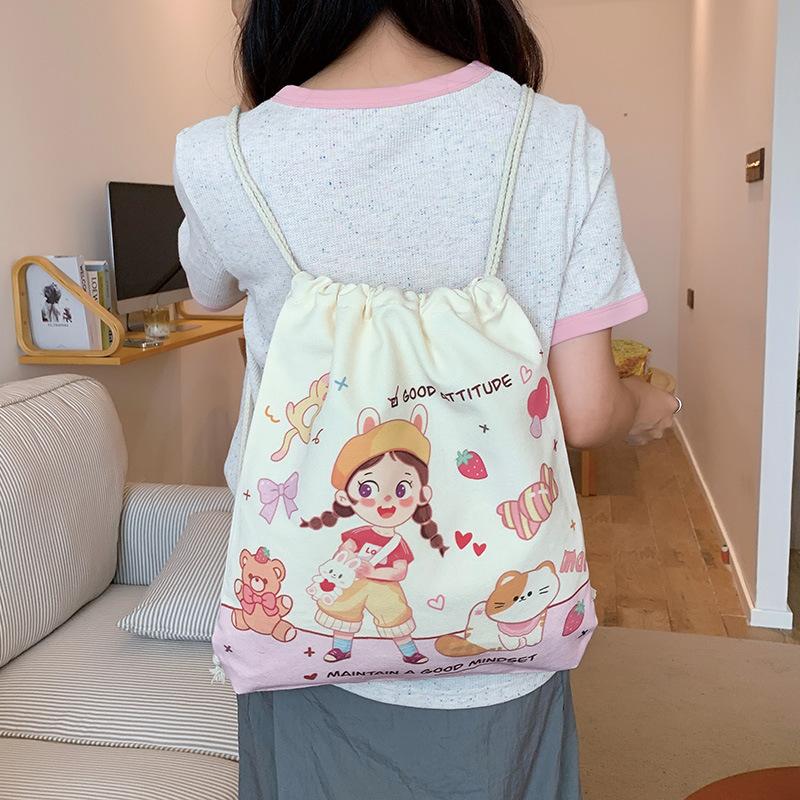 Backpack, Cute Animal Print Bag, Women's Backpack, Canvas Bag, Student Bag, Work Bag