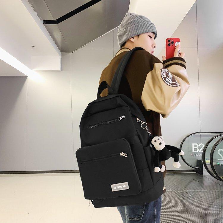 Schoolbag new Japanese simple solid color cute schoolbag female primary school students high value large capacity junior high school backpack
