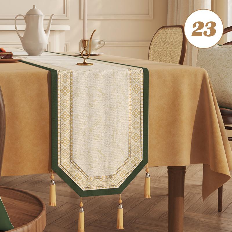 Chinese Traditional Table Runner Cotton And Linen Tea Table Mat Tassel Lace Table Cover Home Decor TV Cabinet Table Runners