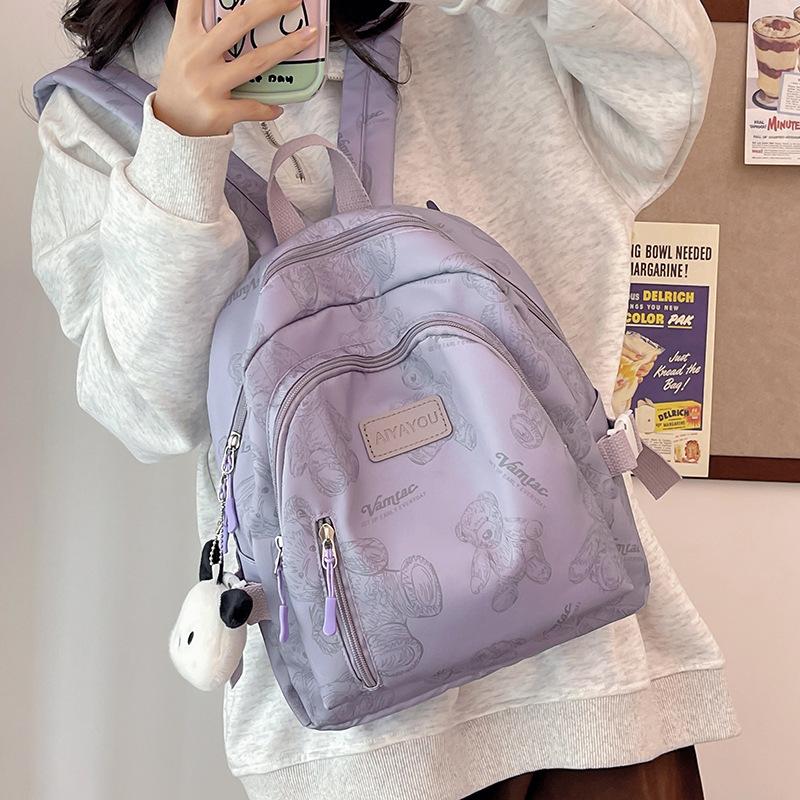 Mini backpack niche Japanese Korean version lightweight small schoolbag printed college style simple girl small backpack