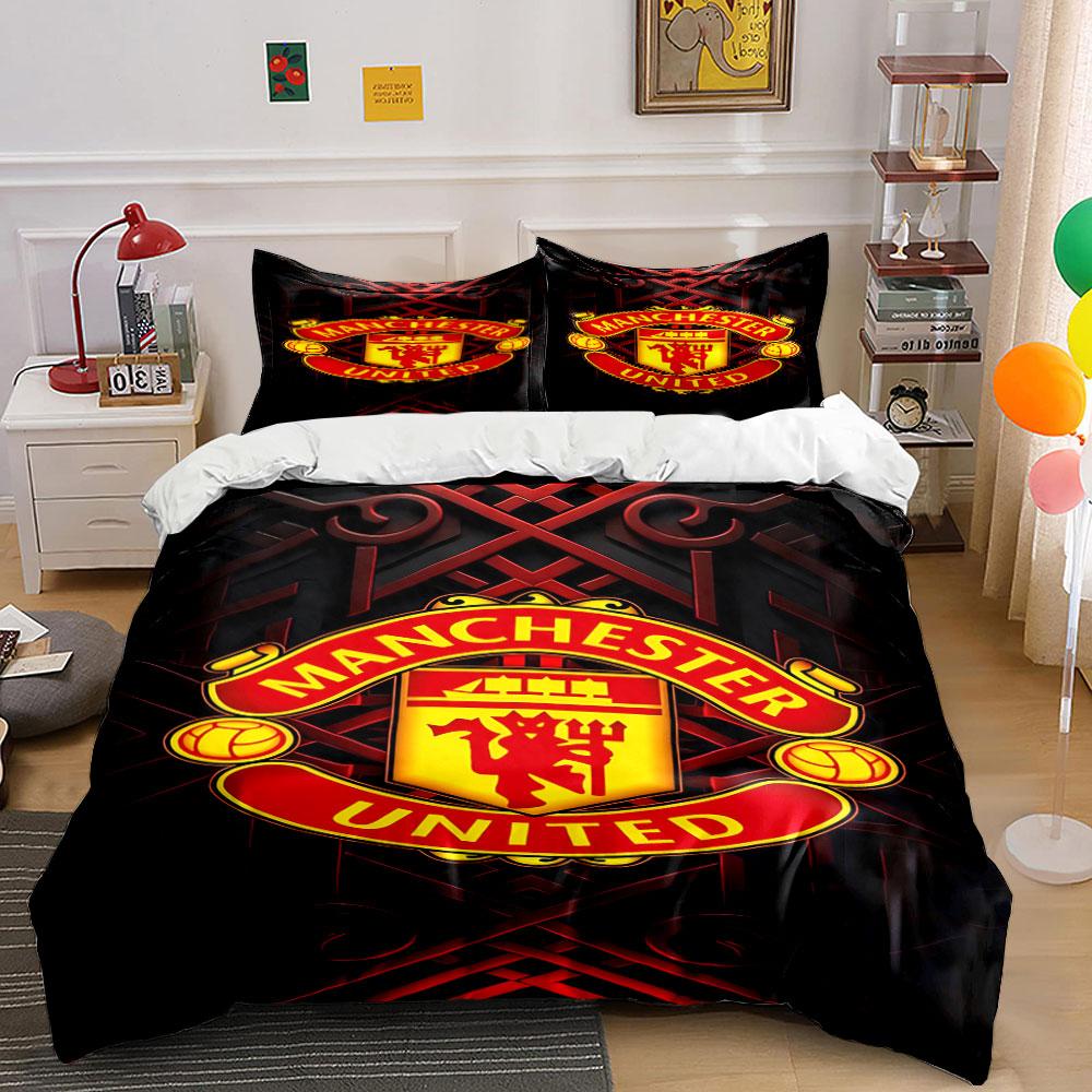 Motivo del logo del Manchester United. Set lenzuola Set copripiumino Copripiumini Federe(1 * Copripiumino 2 * Federe senza imbottitura per piumino)