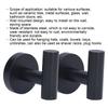 2 PCS Black Robe Hook Compact Design Coat Hook Stable Towel Hook  Bathroom Kitchen Garage Closet